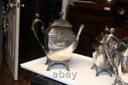 Antique Meridian Britannia 5 Pcs Coffee &Tea Set Victorian Figural Late 1898