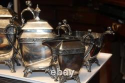 Antique Meridian Britannia 5 Pcs Coffee &Tea Set Victorian Figural Late 1898