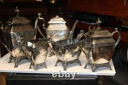Antique Meridian Britannia 5 Pcs Coffee &Tea Set Victorian Figural Late 1898
