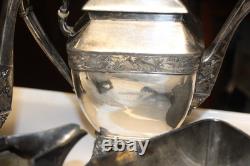 Antique Meridian Britannia 5 Pcs Coffee &Tea Set Victorian Figural Late 1898