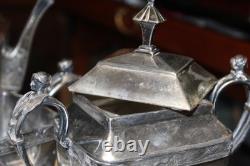 Antique Meridian Britannia 5 Pcs Coffee &Tea Set Victorian Figural Late 1898