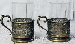 Antique Norblin & Co. Silver Plate Tea Glass Holders Set of 5 Warsaw