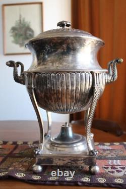 Antique Old Sheffield Plate Silver Plate Samovar Coffee Tea Hot Water Urn