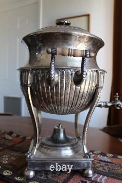 Antique Old Sheffield Plate Silver Plate Samovar Coffee Tea Hot Water Urn