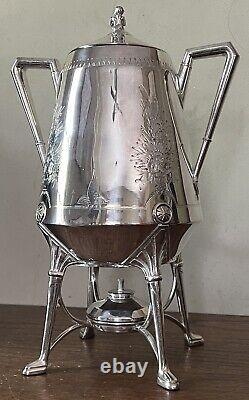Antique Ornate Reed & Barton Silver Plate Tea Samovar 14 Tall Dated 1868