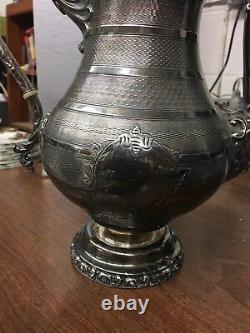 Antique Ornate Rogers Smith & Co New Haven Conn. Silver Plate Tea Pot No. 1830