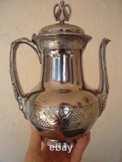 Antique Pairpoint Quadruple Plate #317 Repousse Grapes & Vine Coffee/tea Set