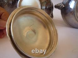 Antique Pairpoint Quadruple Plate #317 Repousse Grapes & Vine Coffee/tea Set