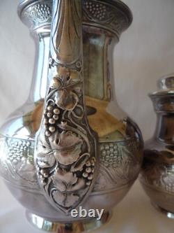 Antique Pairpoint Quadruple Plate #317 Repousse Grapes & Vine Coffee/tea Set