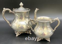 Antique Pairpoint Quadruple Plate Silver Tea Set Victorian Elegance & Charm