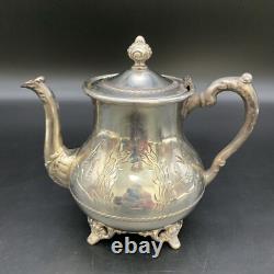 Antique Pairpoint Quadruple Plate Silver Tea Set Victorian Elegance & Charm