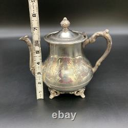 Antique Pairpoint Quadruple Plate Silver Tea Set Victorian Elegance & Charm