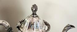 Antique Poole EPCA Lancaster Rose 400 Silver Plate Tea Coffee Set 4-Piece