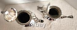 Antique Poole EPCA Lancaster Rose 400 Silver Plate Tea Coffee Set 4-Piece