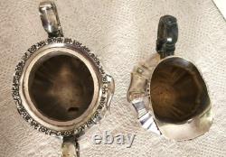 Antique Poole EPCA Lancaster Rose 400 Silver Plate Tea Coffee Set 4-Piece