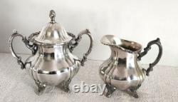 Antique Poole EPCA Lancaster Rose 400 Silver Plate Tea Coffee Set 4-Piece