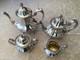 Antique Poole Epca Lancaster Rose 400 Silver Plate Tea Coffee Teapot Set 4-pc