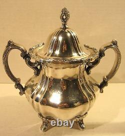 Antique Poole EPCA Lancaster Rose 400 Silver Plate Tea Coffee Teapot Set 4-pc