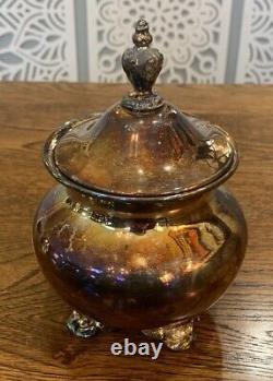 Antique Poole Silver Plate Old English Tea Pot Tray 7pc Art Nouveau Serving Set
