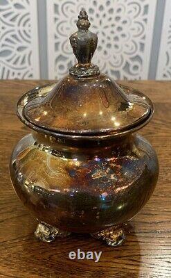 Antique Poole Silver Plate Old English Tea Pot Tray 7pc Art Nouveau Serving Set