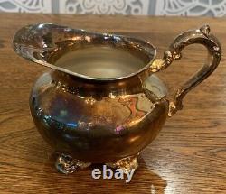 Antique Poole Silver Plate Old English Tea Pot Tray 7pc Art Nouveau Serving Set