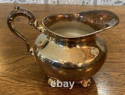 Antique Poole Silver Plate Old English Tea Pot Tray 7pc Art Nouveau Serving Set