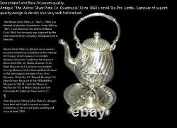 Antique Rare Wilcox Silver Plate Quadruple Small Tea Pot Kettle Samovar Stunning