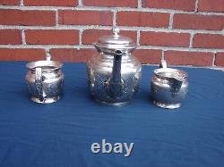Antique Reed And Barton 3 Piece Silver Plate Tea Set