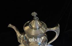 Antique Reed & Barton 2856 7 Coffee / Tea Pot Repousse Silver Plate Beautiful