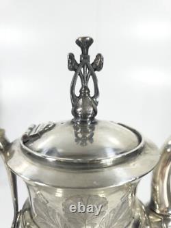 Antique Reed & Barton Silverplate Aesthetic 3 Piece Tea Coffee Creamer Set