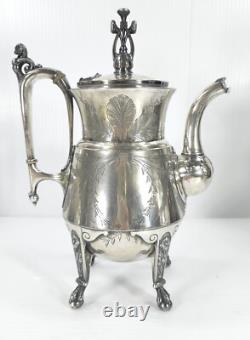 Antique Reed & Barton Silverplate Aesthetic 3 Piece Tea Coffee Creamer Set