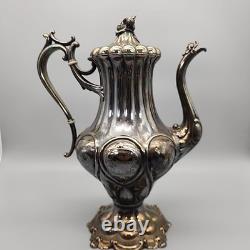 Antique Reed & Barton Victorian Silverplate 4-Piece Tea Set Hollowware 1919 Rare