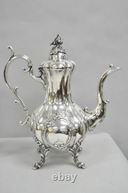 Antique Reed & Barton Winthrop Silver Plated Tea Set with Webster Wilcox Tray