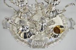 Antique Reed & Barton Winthrop Silver Plated Tea Set with Webster Wilcox Tray Antique Reed & Barton Winthrop Silver Plated Tea Set with Webster Wilcox Tray