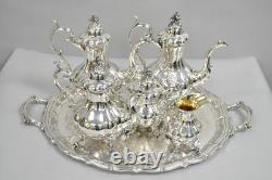 Antique Reed & Barton Winthrop Silver Plated Tea Set with Webster Wilcox Tray