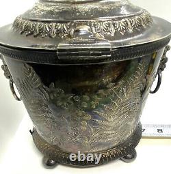 Antique Robbe & Berking Silver Plated Lion Head Tea Caddy Box Container 8.3/8