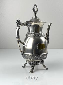 Antique Rogers Smith & Co. Quadruple Meriden Ct. SilverPlate Tea Coffee Pot 1924