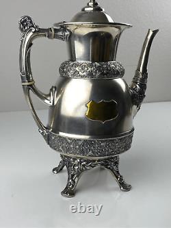 Antique Rogers Smith & Co. Quadruple Meriden Ct. SilverPlate Tea Coffee Pot 1924