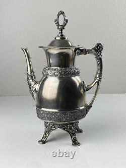 Antique Rogers Smith & Co. Quadruple Meriden Ct. SilverPlate Tea Coffee Pot 1924