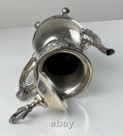 Antique Rogers Smith & Co. Quadruple Meriden Ct. SilverPlate Tea Coffee Pot 1924