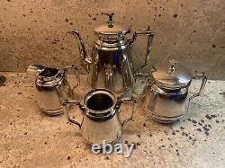 Antique Rogers Smith & Co. Quadruple Meriden Ct. Silver Plate Tea Set No. 1800