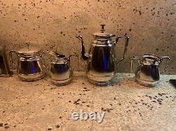 Antique Rogers Smith & Co. Quadruple Meriden Ct. Silver Plate Tea Set No. 1800