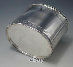 Antique Sheffield England Lockable Large Tea Caddy Silver Plated