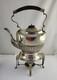 Antique Sheffield Silver Plate Tea Pot Spirit Kettle Stand And Burner