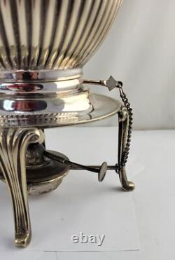 Antique Sheffield Silver Plate Tea Pot Spirit Kettle Stand and Burner