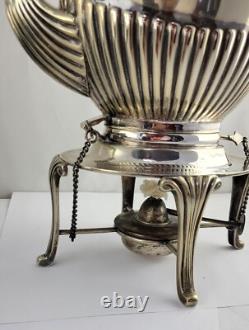 Antique Sheffield Silver Plate Tea Pot Spirit Kettle Stand and Burner