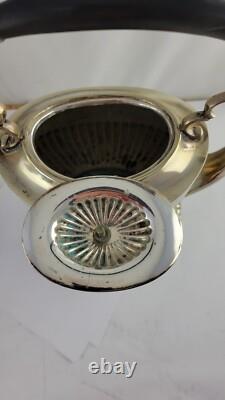 Antique Sheffield Silver Plate Tea Pot Spirit Kettle Stand and Burner