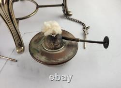 Antique Sheffield Silver Plate Tea Pot Spirit Kettle Stand and Burner