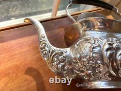 Antique Sheffield Silver Plated Tea Set Repousse 1920's 4 Pcs