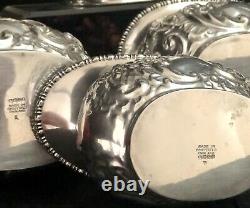 Antique Sheffield Silver Plated Tea Set Repousse Tilting Tea Pot 1920's 6 Pcs